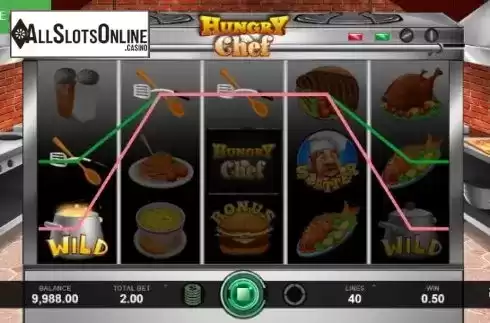 Win Screen. Hungry Chef from Caleta Gaming