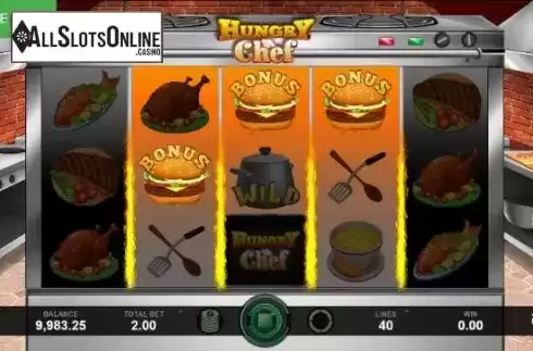 Bonus Win Screen. Hungry Chef from Caleta Gaming