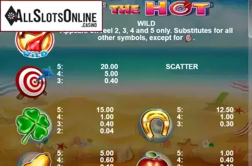 Paytable 1. Hit The Hot from Casino Technology
