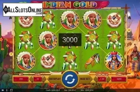 Win screen. Indian Gold from Thunderspin