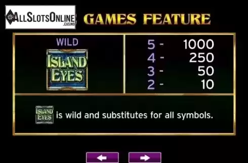 Paytable 1. Island Eyes from High 5 Games