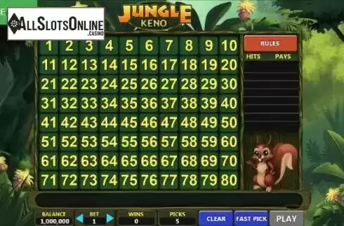 Reel Screen. Jungle Keno from Caleta Gaming