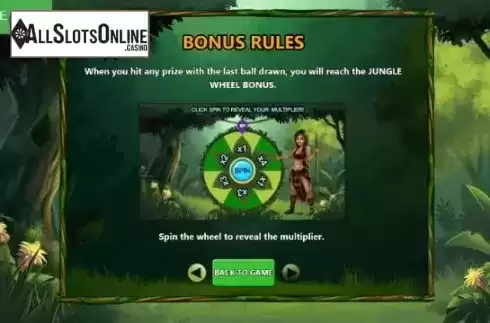 Bonus Rules Screen. Jungle Keno from Caleta Gaming