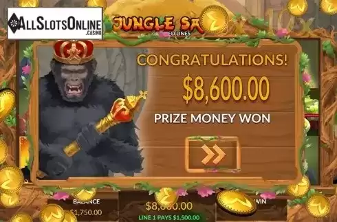 Win screen. Jungle Saga from Maverick