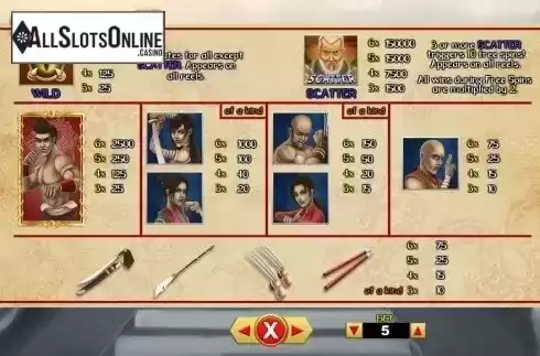 Paytable 1. Jade Empire from TOP TREND GAMING