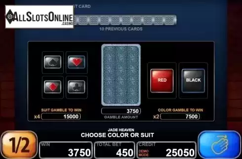 Gamble screen. Jade Heaven from Casino Technology