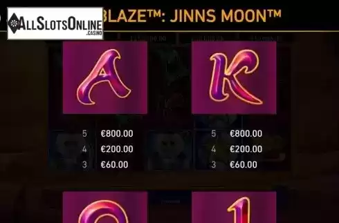 Paytable 2. Jinns Moon from Rarestone Gaming