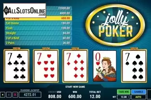 Win screen. Jolly Poker from Fazi