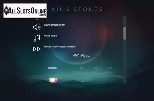 Paytable 2. King Stones from Relax Gaming
