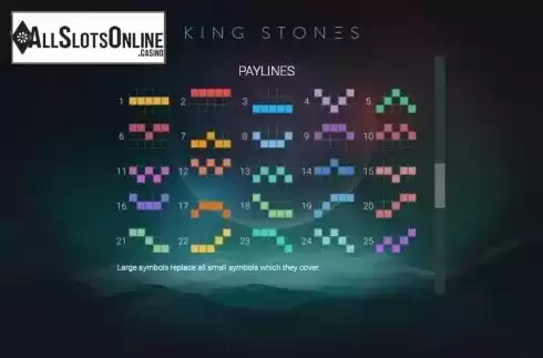 Paytable 4. King Stones from Relax Gaming