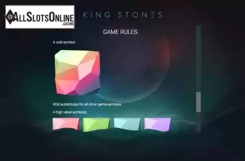 Paytable 5. King Stones from Relax Gaming