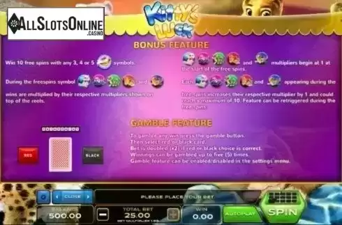 Features. Kitty's Luck from Xplosive Slots Group