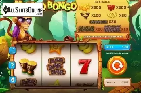 Reel Screen. Kongo Bongo from Tom Horn Gaming