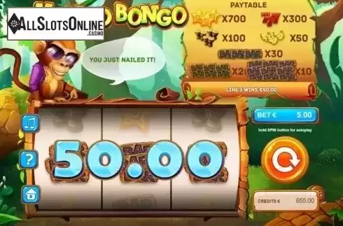 Win Screen 2. Kongo Bongo from Tom Horn Gaming