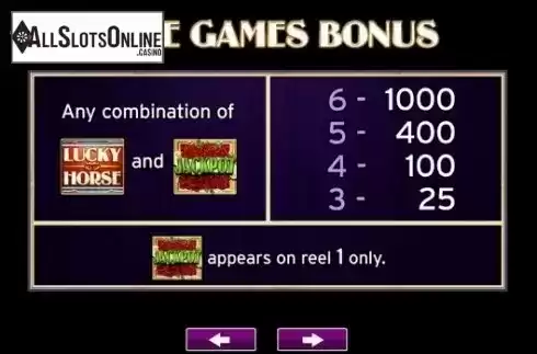 Paytable 1. Lucky Horse from High 5 Games
