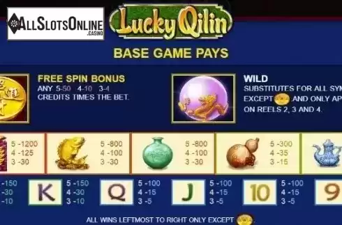 Paytable 2. Lucky Qilin from JDB168
