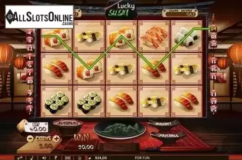 Win Screen. Lucky Sushi from Tuko Productions