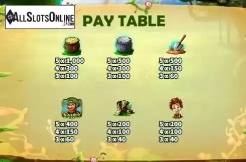 Paytable 3. Leprechauns from KA Gaming