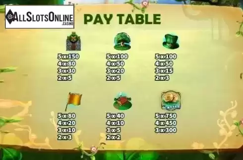 Paytable 4. Leprechauns from KA Gaming