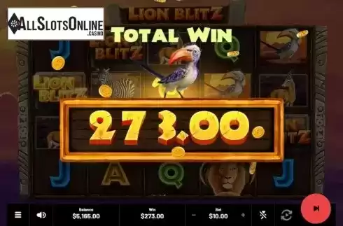 Total Win. Lion Blitz from Mighty Finger