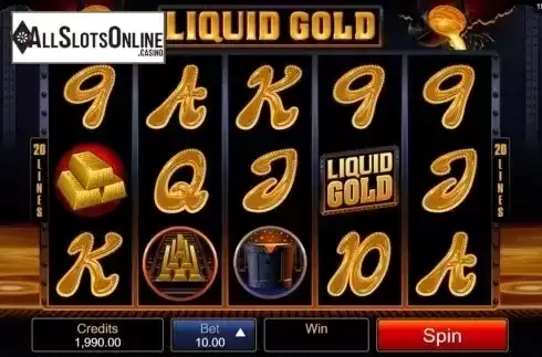 Game Screen. Liquid Gold from Microgaming