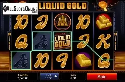 Game Screen. Liquid Gold from Microgaming