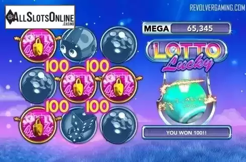 Win screen. Lotto Lucky from Revolver Gaming