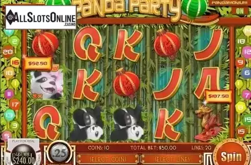Win Screen . Panda Party from Rival Gaming