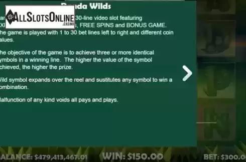 Game Rules. Panda Wilds from Mobilots