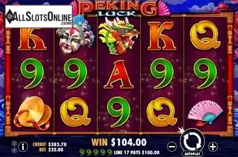 5 of a kind win screen. Peking Luck from Pragmatic Play