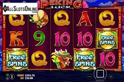 Free spins win screen. Peking Luck from Pragmatic Play