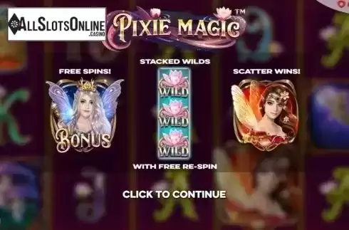 Start Screen. Pixie Magic from Nucleus Gaming