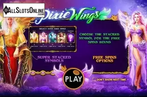 Screen 1. Pixie Wings from Pragmatic Play
