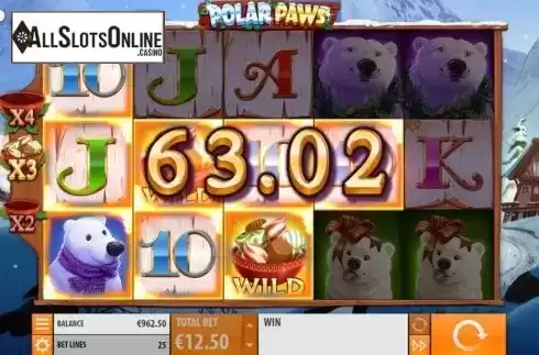 Win Screen 1. Polar Paws from Quickspin