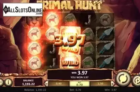 Win Screen 1. Primal Hunt from Betsoft