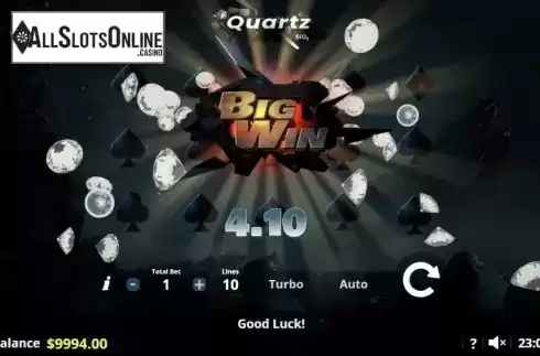 Win screen 1. Quartz SiO2 from Lady Luck Games