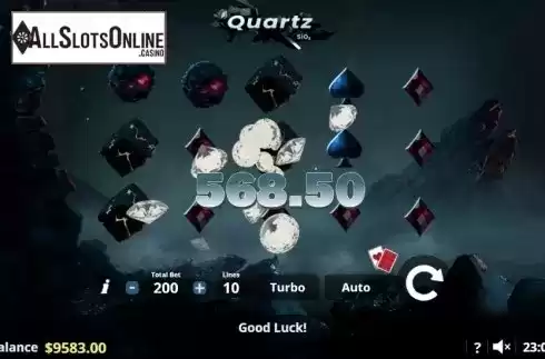 Win screen 3. Quartz SiO2 from Lady Luck Games