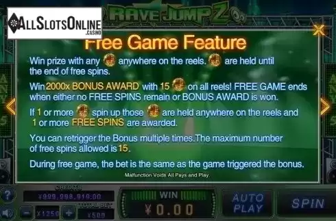 Free Spins. Rave Jump 2 from CQ9Gaming