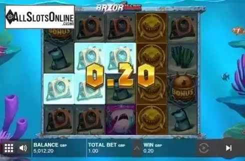 Win Screen. Razor Shark from Push Gaming