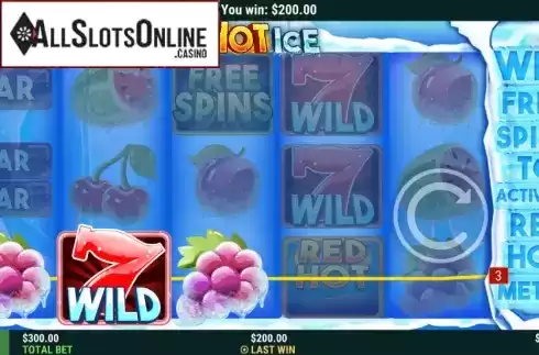 Win Screen. Red Hot Ice from Slot Factory