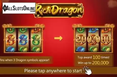 Start screen 1. Rich Dragon from Dragoon Soft