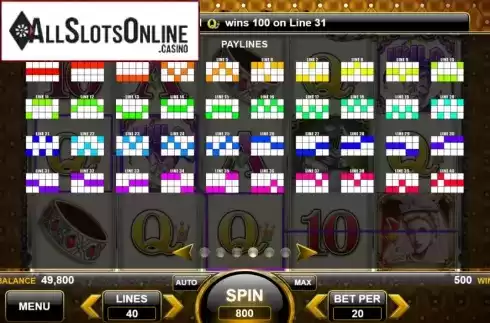 Paylines. Royal Queen from Spin Games
