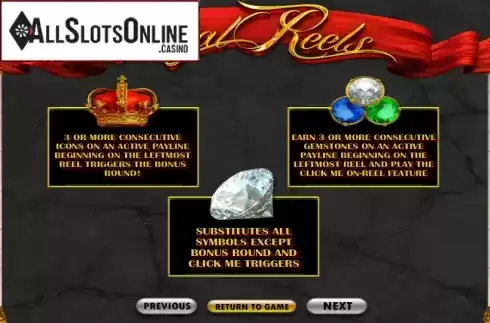 Paytable 2. Royal Reels from Betsoft