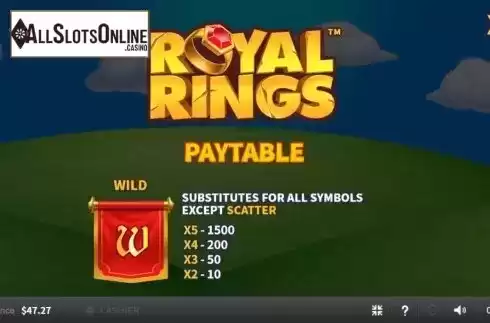 Paytable 1. Royal Rings from Skywind Group