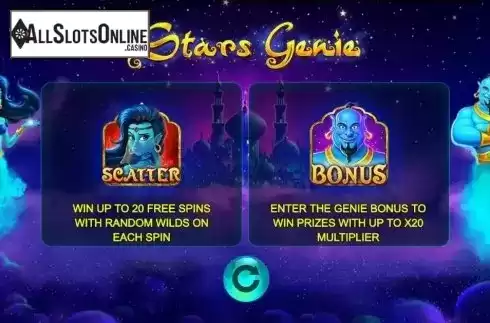 Start Screen. Stars Genie from The Stars Group