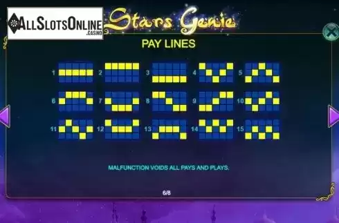 Paylines. Stars Genie from The Stars Group