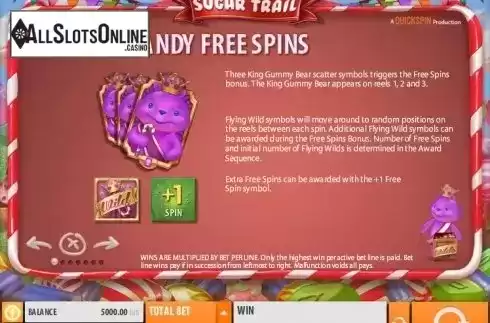 Paytable 1. Sugar Trail from Quickspin