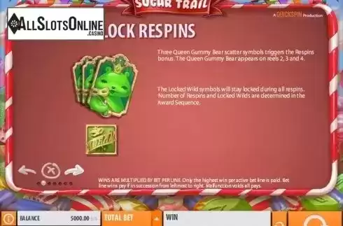 Paytable 2. Sugar Trail from Quickspin