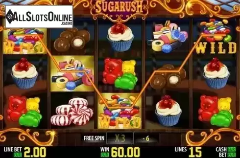 Free spins 1. Sugarush HD from World Match