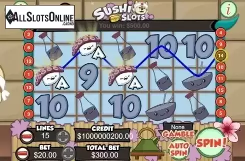 Win Screen. Sushi Slots from Slot Factory